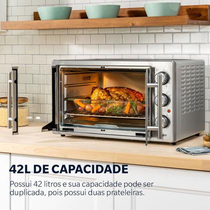 Imagem de Forno e Fritadeira Sem Óleo Oster 42L French Door 2 em 1