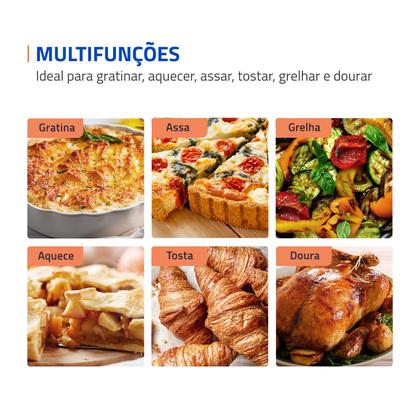 Imagem de Forno Elétrico 42L Family II Mondial Branco Inox 1600W FRN42W