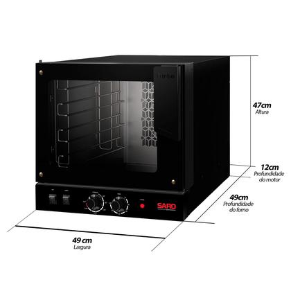 Forno Eletrico 60 Litros Industrial 4 Esteiras de Convecção Saro Sem ...