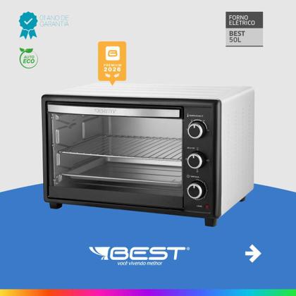 Imagem de Forno Eletrico Best 50 Litros Básico Preto/Branco 127V 1800W