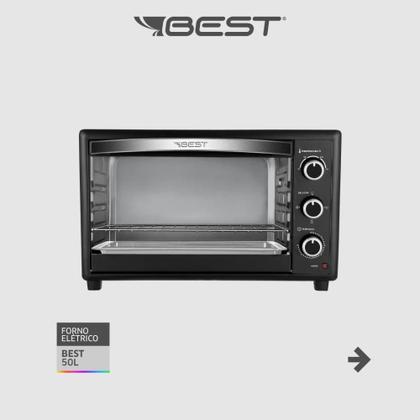Imagem de Forno Eletrico Best 50 Litros Básico Preto/Branco 127V 1800W