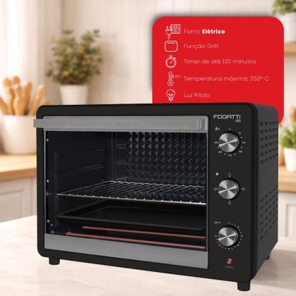 Imagem de Forno Elétrico de Bancada 60 Litros Fogatti Black i60