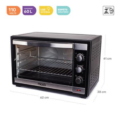 Imagem de Forno Elétrico de Bancada 60 Litros Moob Com Espeto Giratório e Luz Interna 127V