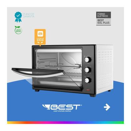 Imagem de Forno Elétrico de Bancada 60L Plus Preto/Branco 110V Best