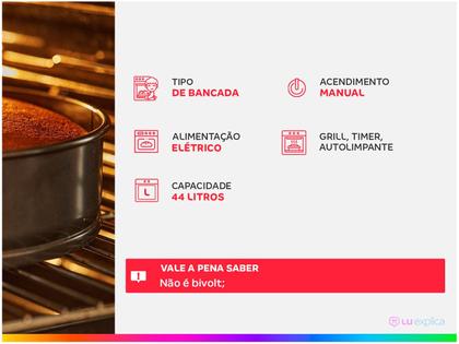 Imagem de Forno Elétrico de Bancada Fischer Grill Black 44 Litros