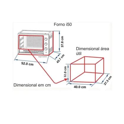 Imagem de Forno Elétrico De Bancada I50 Com Timer e Função Grill Fogatti 50l