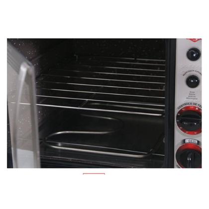 Imagem de Forno Elétrico De Bancada Layr Crystal Plus Black Advanced 46 Litros, Lâmpada Interna, Prateleira Removível