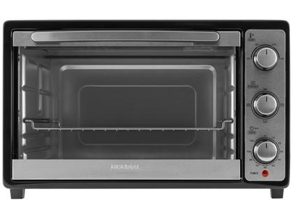 Forno Elétrico de Bancada Mondial com Timer - 52L Preto e Prata Grand Family II FR-52 Imagem de Forno Elétrico de Bancada Mondial com Timer