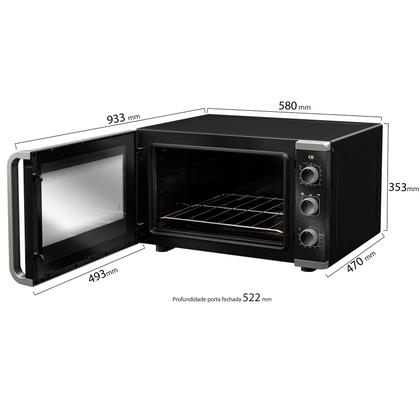 Imagem de Forno Elétrico de bancada Mueller 50 litros e 3 Modos de Assar MFB50K Preto