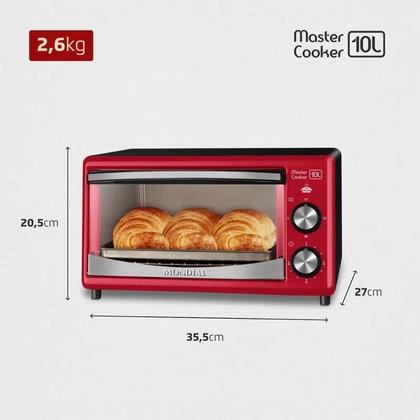 Imagem de Forno Elétrico de Bancada Multifuncional Master Cooker FR-20 Mondial 10 Litros 