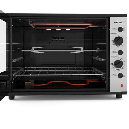 Imagem de Forno Elétrico de Bancada Nardelli Smart 60L Com Espeto Giratório Preto