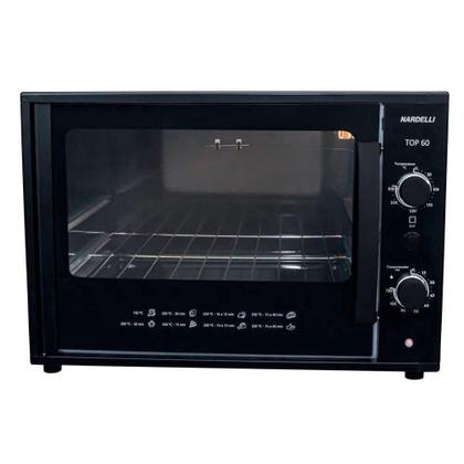 Imagem de Forno Elétrico de Bancada Nardelli Top 60 Litros Função Grill Preto 110V