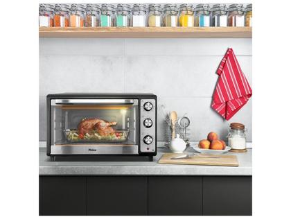 Imagem de Forno Elétrico de Bancada Philco Multifuncional Grill 66L com Lâmpada Preto PFE66