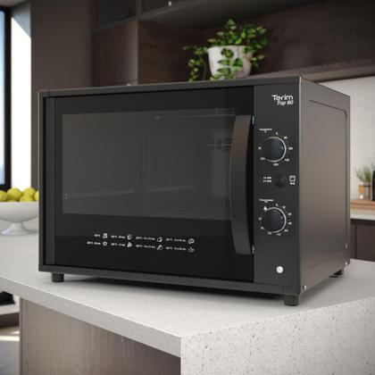 Imagem de Forno Elétrico de Bancada Terim Top 60 Black 60L 1750W com Grill e Luz Interna Preto 220V