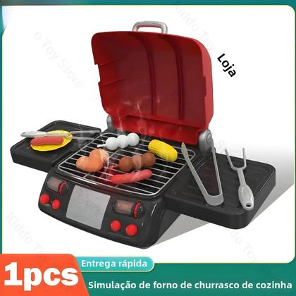 Imagem de Forno Elétrico De Cozinha Para Meninas, Conjunto De Brinquedos De Churrasco De Faz De Conta,