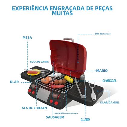 Imagem de Forno Elétrico De Cozinha Para Meninas, Conjunto De Brinquedos De Churrasco De Faz De Conta,