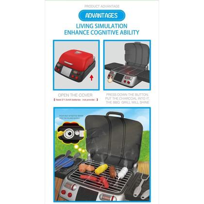 Imagem de Forno Elétrico De Cozinha Para Meninas, Conjunto De Brinquedos De Churrasco De Faz De Conta,