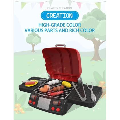 Imagem de Forno Elétrico De Cozinha Para Meninas, Conjunto De Brinquedos De Churrasco De Faz De Conta,
