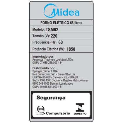 Imagem de Forno Elétrico de Embutir 68L Midea