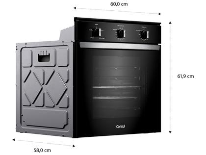 Imagem de Forno Elétrico de Embutir Consul Multifuncional 84L Preto COB84BE