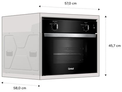 Imagem de Forno Elétrico de Embutir Consul Multifuncional Grill 47L Preto COB47BE