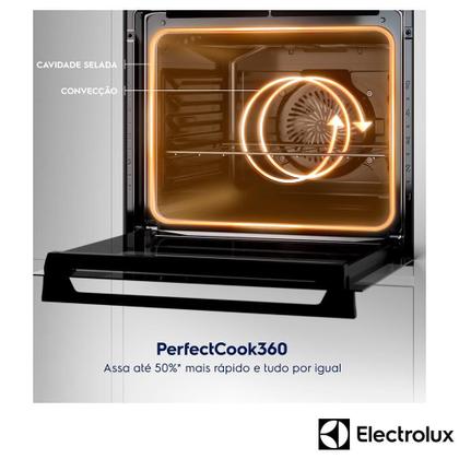 Imagem de Forno Elétrico de Embutir Electrolux Efficient PerfectCook360 com 80 Litros, Grill Painel Full Touch - OE8EF