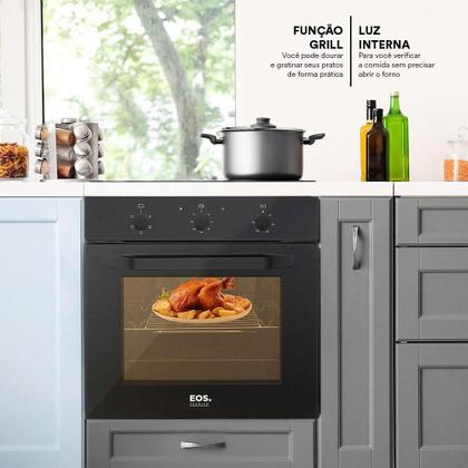 Imagem de Forno Elétrico de Embutir EOS 65 Litros Porta de Vidro All Black EFE65EPP 220V