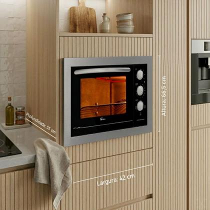 Imagem de Forno Eletrico de Embutir Fischer FIt Line 48 Litros Inox - 127v