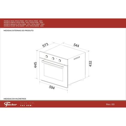 Imagem de Forno Elétrico Fischer Infinity de Embutir 50 Litros Eiger 220v Eiger