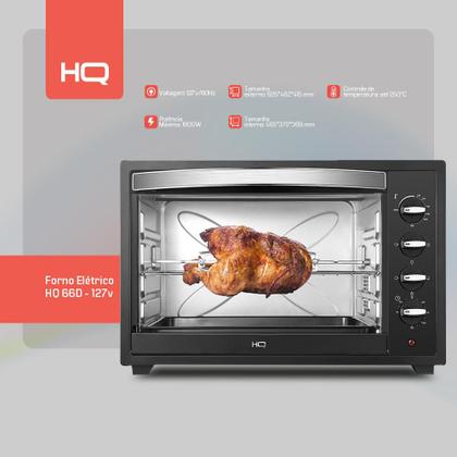Imagem de Forno Elétrico HQ 66 Litros HQ66D 1800 Preto 127V