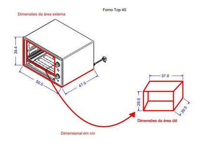 Imagem de Forno Elétrico Nardelli 40 Litros Preto Top 40 127V