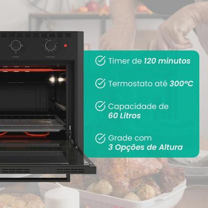 Imagem de Forno eletrico nardelli embutir 60l black eb60