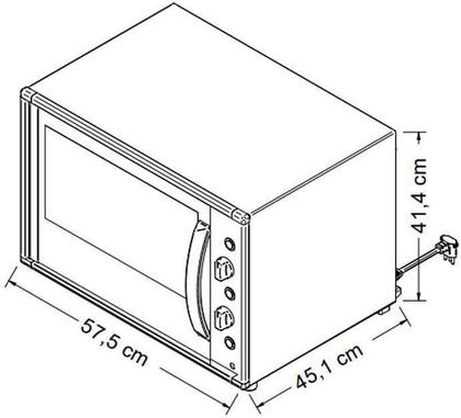 Imagem de Forno fogatti 60l preto c/ espeto giratorio smart60-c 220v