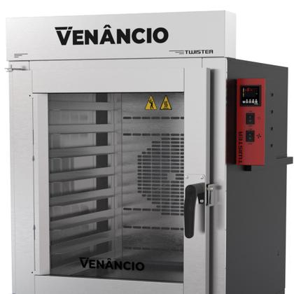 Imagem de Forno Industrial Turbo Elétrico Venâncio Twister 8 Esteiras Exterior e Interior em Aço Carbono com Cavalete Trifásico 380V FVT8E
