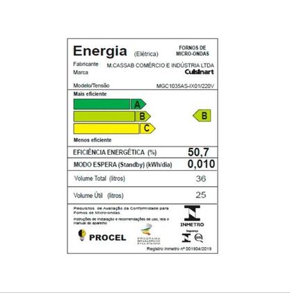 Imagem de Forno Micro-ondas Cuisinart Arkton com Grill Elétrico Inox 60cm 38 Litros 220V - 4092740121