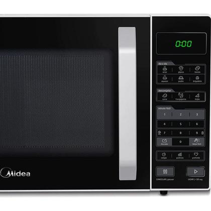 Imagem de Forno Microondas Midea MXSA27P1 Premium 27L 800W Funções Programadas Branco Preto 110V