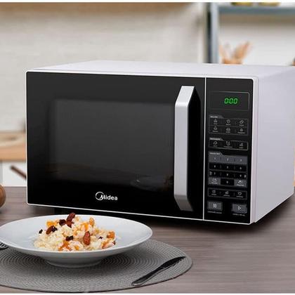 Imagem de Forno Microondas Midea MXSA27P1 Premium 27L 800W Funções Programadas Branco Preto 110V