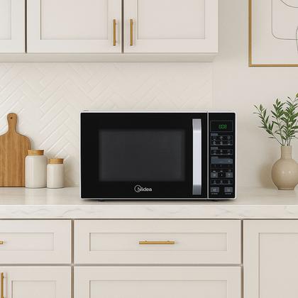 Imagem de Forno Microondas Midea MXSA27P1 Premium 27L 800W Funções Programadas Branco Preto 110V