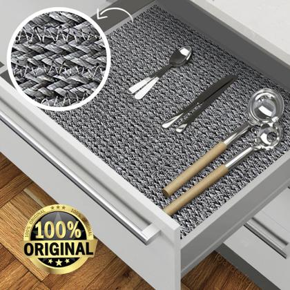 Imagem de Forro Armário Gaveta Prateleira Tricot Cinza 5 Metro X 45cm