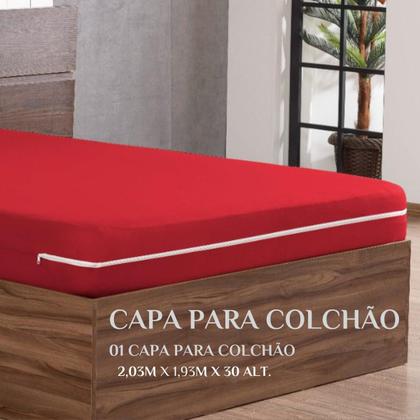 Imagem de Forro Cama King Capa Colchao Em Malha Zíper Luxo E