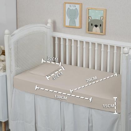 Imagem de Forro de Bebê Lençol Berço 2 peças Conjunto 100% Algodão 200 Fios Toque Macio