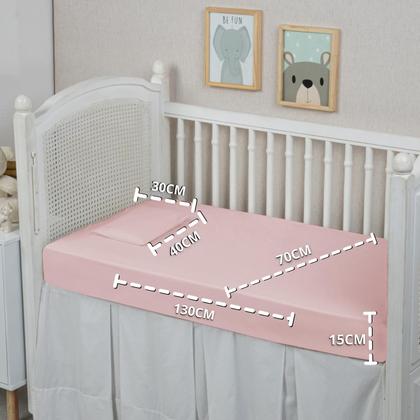 Imagem de Forro de Bebê Lençol Berço 2 peças Conjunto 100% Algodão 200 Fios Toque Macio