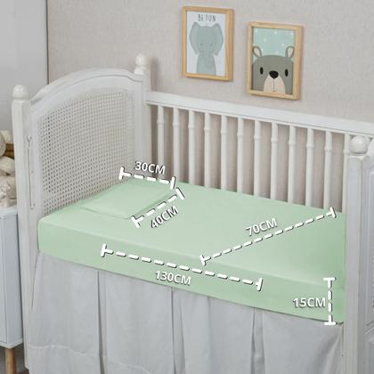 Imagem de Forro de Bebê Lençol Berço 2 peças Conjunto 100% Algodão 200 Fios Toque Macio