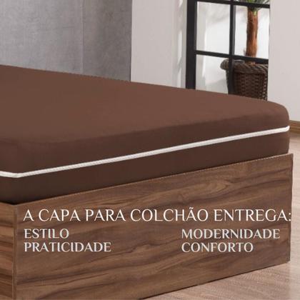 Imagem de Forro de Cama Queen Capa Colchao em Malha com Zíper Luxo e Praticidade