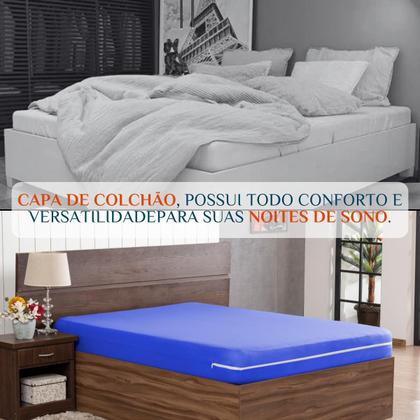 Imagem de Forro de Cama Solteiro Box Capa Colchao em Malha com Zíper Luxo e Praticidade