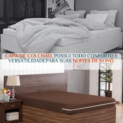 Imagem de Forro de Cama Solteiro Box Capa Colchao em Malha com Zíper Luxo e Praticidade