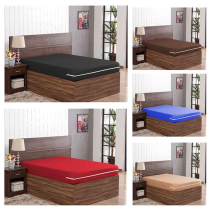 Imagem de Forro de Cama Solteiro Box Capa Colchao em Malha com Zíper Luxo e Praticidade