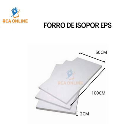 Imagem de Forro De Isopor Eps Liso Para Teto 1000x500x20mm - 10 Placas