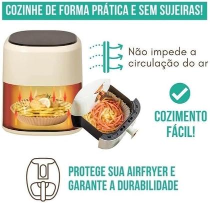 Imagem de Forro De Papel Airfryer Tapete Forma Antiaderente 100 Unidades Descartaveis