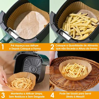 Imagem de Forro De Papel Airfryer Tapete Forma Antiaderente 100 Unidades Descartaveis